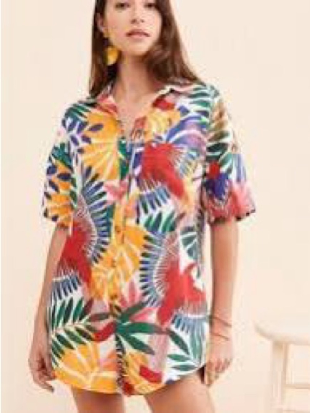 FARM Rio- Women's Tropical Button-Up Romper - Multicolor